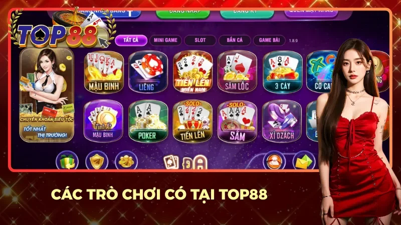 Các trò chơi cá cược hấp dẫn của Top88